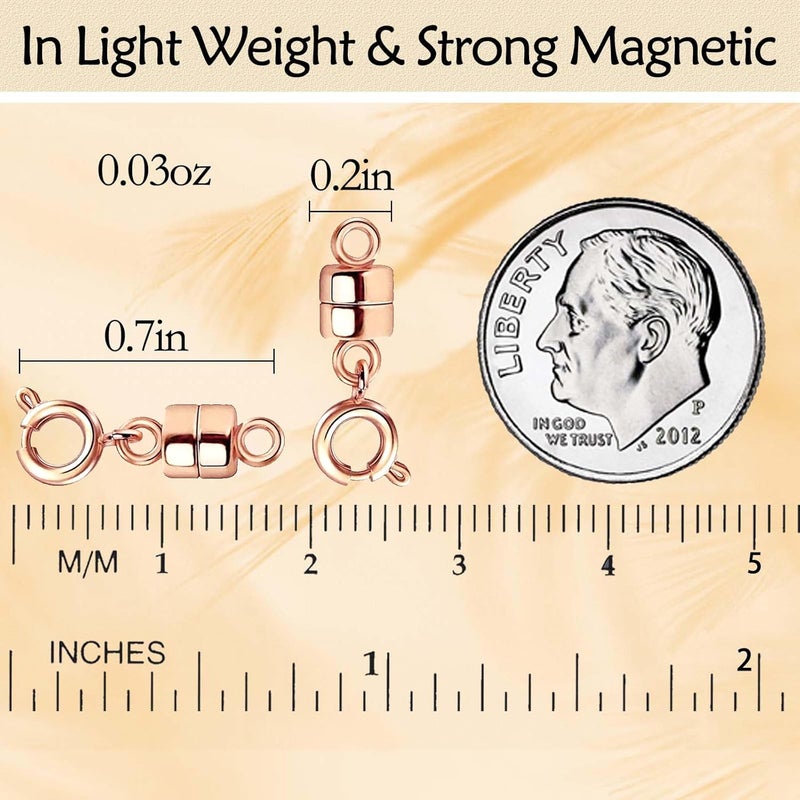 Qulltk Magnetic Necklace Clasps and Closures,Converters Jewelry Clasps for Bracelet Necklaces Chain,Gold and Silver Plated Jewelry Making Necklace Clasps - Image 3